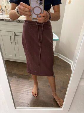 Burgundy extra small main street exchange calf long skirt